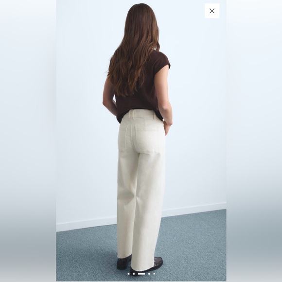 Mango High Rise Cream Jeans - Picture 2 of 7